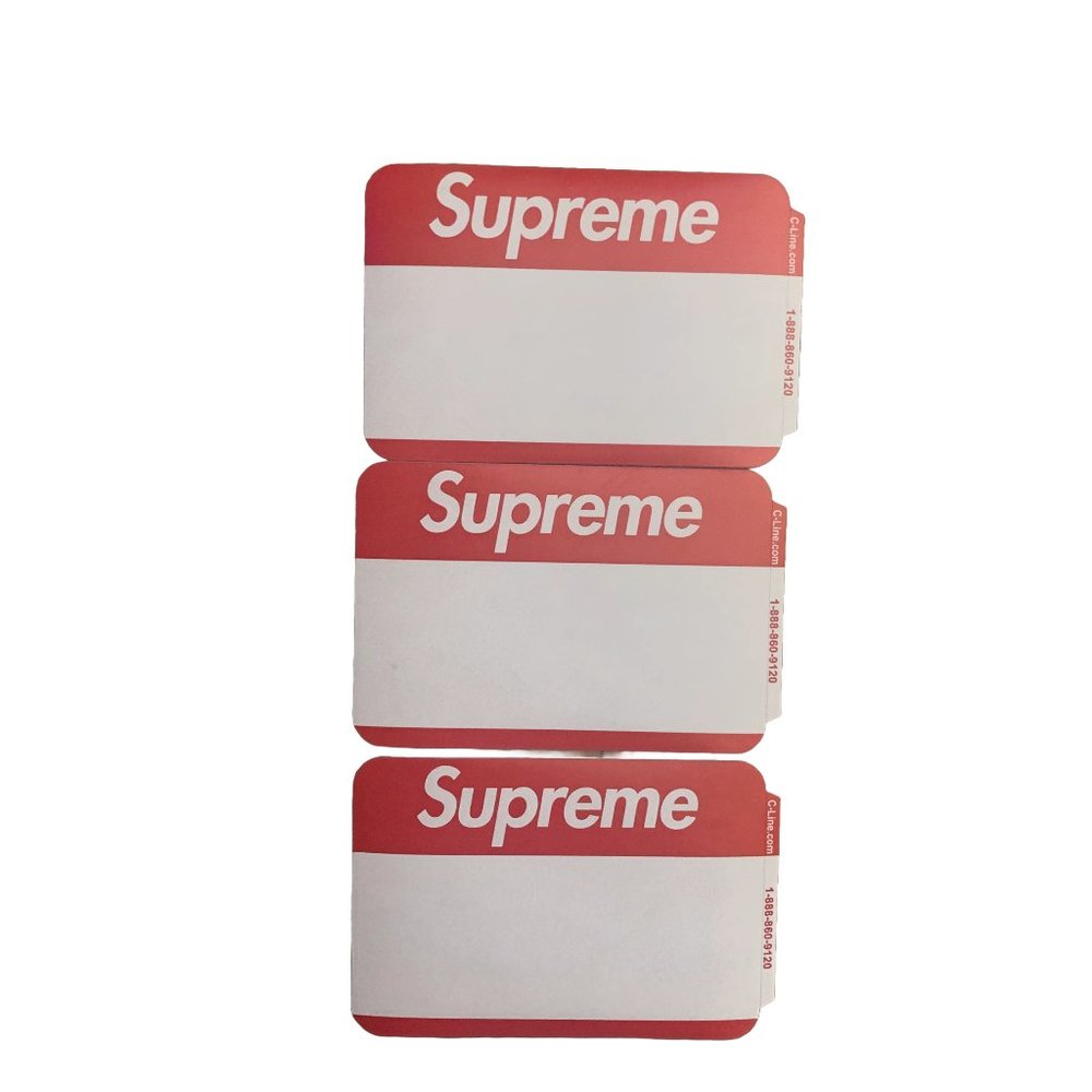 Supreme Name Tag Badge Stickers FW20  x3 count